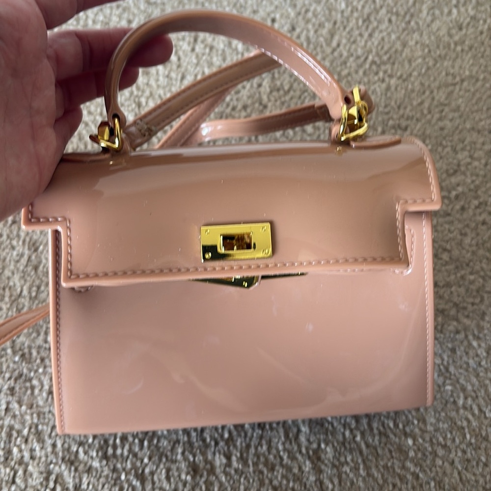 Small patent, tan bag; NWOT - Picture 6 of 8